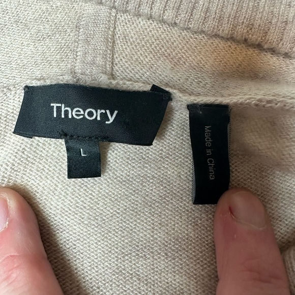 Theory‎ Womens Large Wool Blend Cardigan Open Front Long Sleeves Hooded - Picture 4 of 8